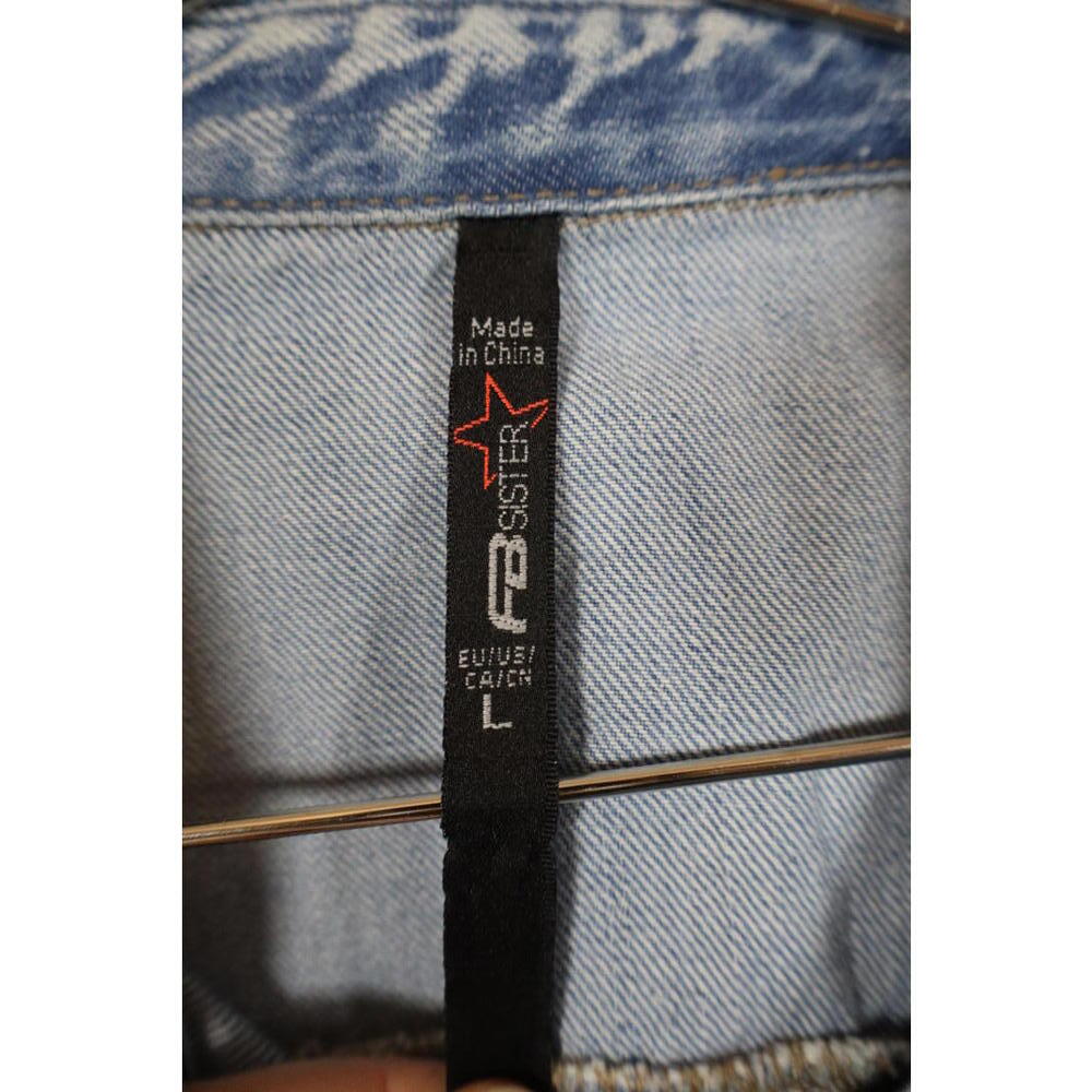 FB Sister denim top with button snaps in Canal Blue size Large - Picture 5 of 9